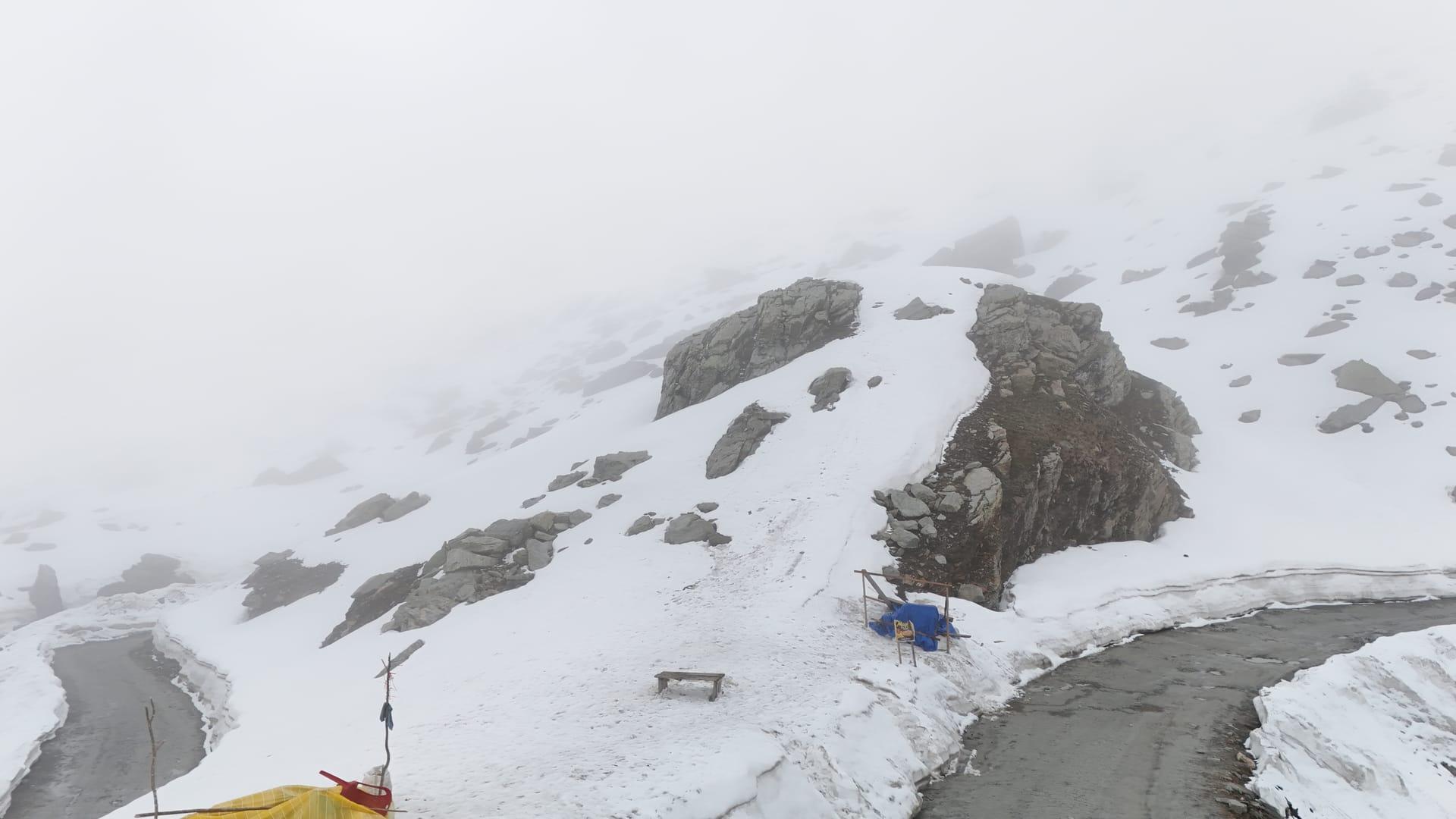 Snowfields on the high road